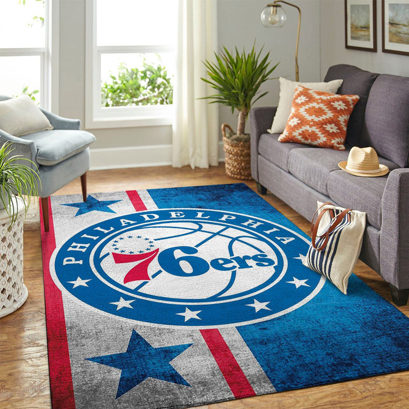 Philadelphia 76ers Rug NBA Area Rug Kitchen Rug Indoor Outdoor Rugs Rectangle Carpet