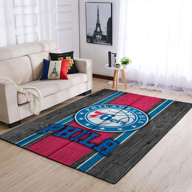 Philadelphia 76ers Rug NBA Area Rug Kitchen Rug Outdoor Rugs Rectangle Carpet