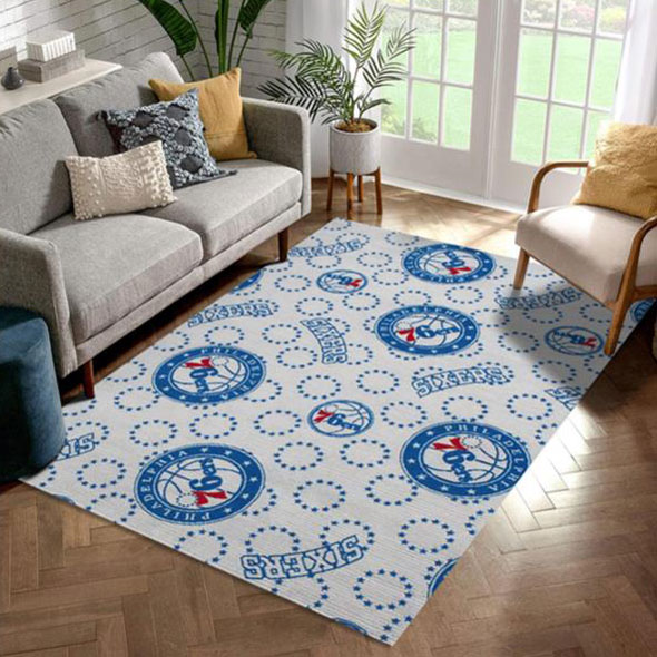 Philadelphia 76ers Area Rug NBA Area Rug Bedroom Rug Outdoor Rug Rectangle Carpet