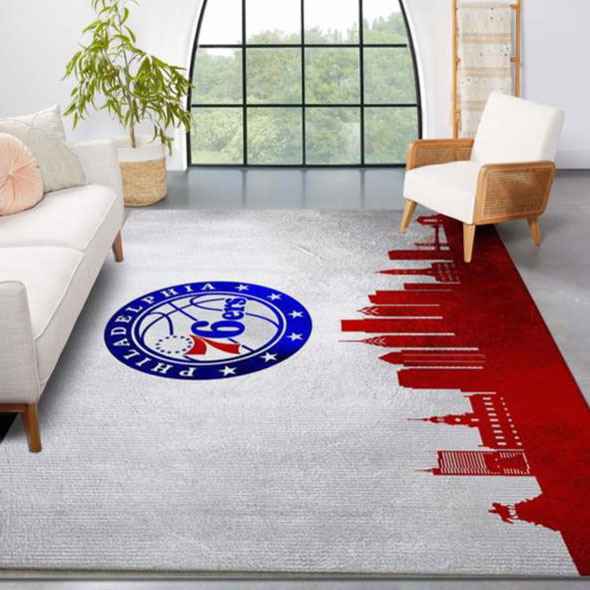 Philadelphia 76ers Area Rug NBA Area Rug Bedroom Rug Indoor Rugs Rectangle Carpet