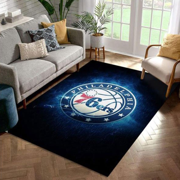 Philadelphia 76ers Rug NBA Area Rug Bathroom Rug Outdoor Rug Rectangle Carpet