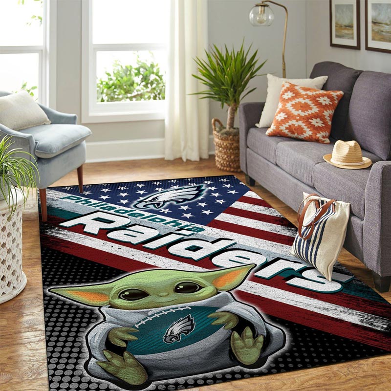Philadelphia Eagles Rug NFL Area Rug Bedroom Area Rug Indoor Outdoor Rugs Rectangle Carpet