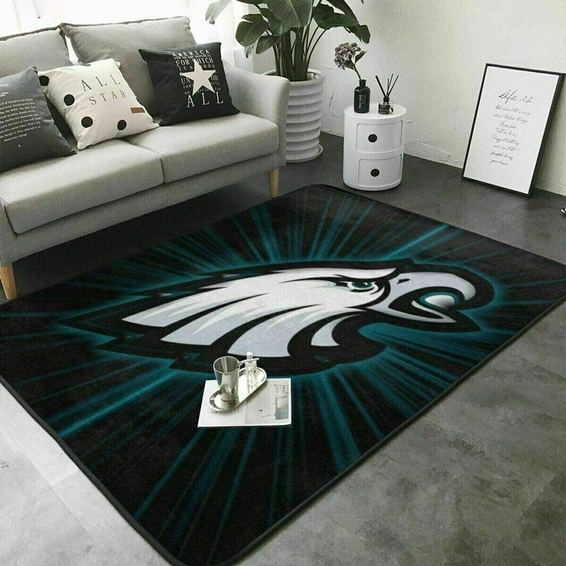 Philadelphia Eagles Area Rug NFL Area Rug Dining Room Rugs Indoor Outdoor Rug Rectangle Carpet