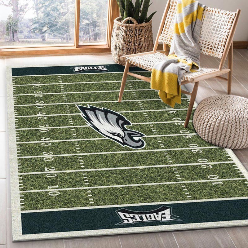 Philadelphia Eagles Area Rug NFL Area Rug Bedroom Area Rug Indoor Rugs Rectangle Carpet