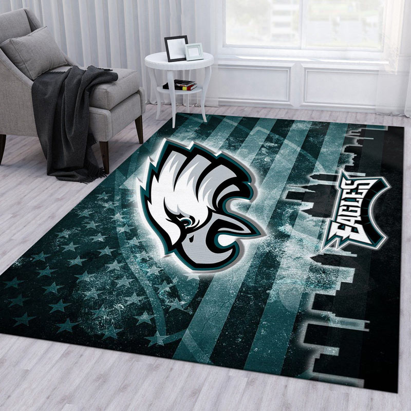 Philadelphia Eagles Area Rug NFL Area Rug Bathroom Rugs Outdoor Rug Rectangle Carpet