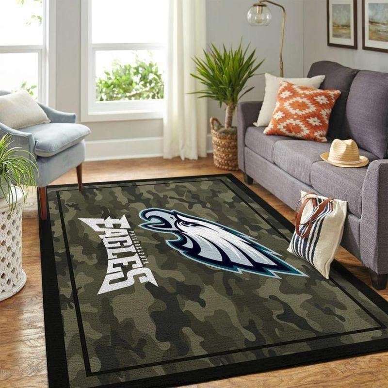 Philadelphia Eagles Rug NFL Area Rug Dining Room Rugs Outdoor Rug Rectangle Carpet
