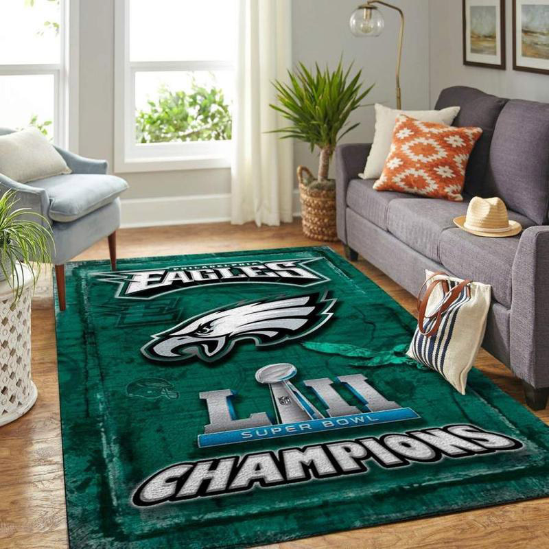 Philadelphia Eagles Area Rug NFL Area Rug Dining Room Rugs Indoor Outdoor Rugs Rectangle Carpet
