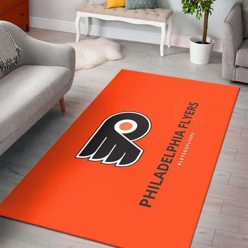 Philadelphia Flyers Area Rug NHL Area Rug Dining Room Rugs Indoor Outdoor Rug Rectangle Carpet