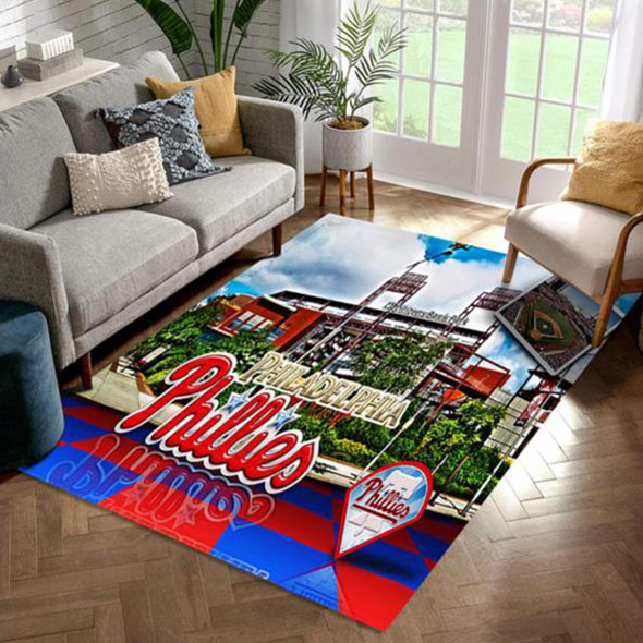 Philadelphia Phillies Rug MLB Area Rug Living Room Rug Outdoor Rug Rectangle Carpet