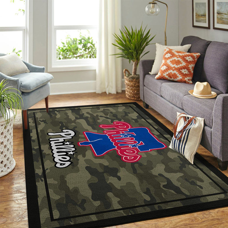 Philadelphia Phillies Area Rug MLB Area Rug Dining Room Rugs Outdoor Rug Rectangle Carpet