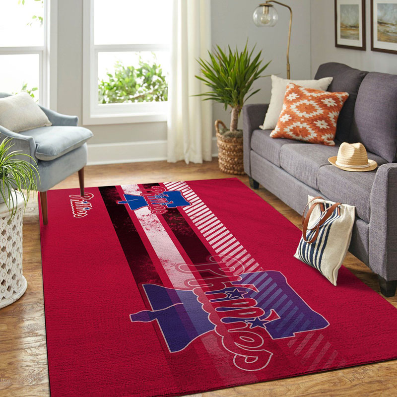 Philadelphia Phillies Area Rug MLB Area Rug Living Room Area Rug Outdoor Rugs Rectangle Carpet