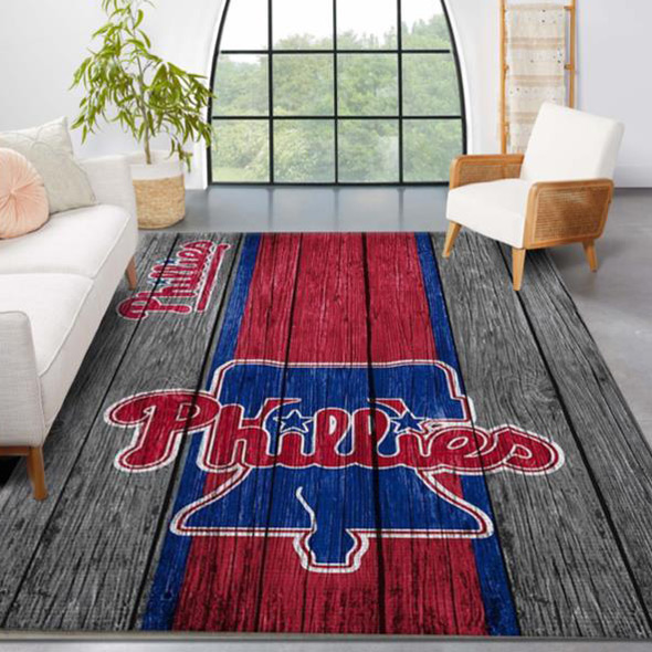 Philadelphia Phillies Rug MLB Area Rug Dining Room Rugs Indoor Outdoor Rug Rectangle Carpet