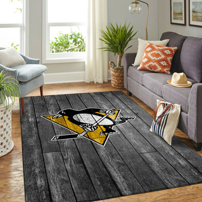 Pittsburgh Penguins Area Rug NHL Area Rug Bedroom Rug Indoor Outdoor Rug Rectangle Carpet