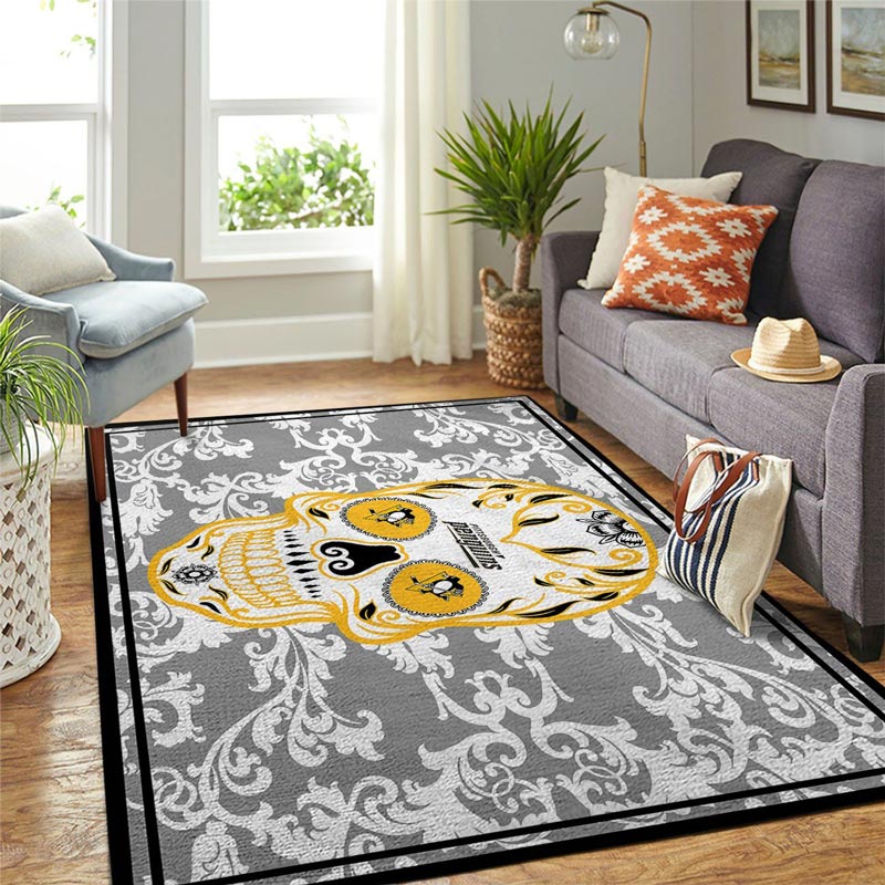 Pittsburgh Penguins Rug NHL Area Rug Dining Room Rugs Outdoor Rug Rectangle Carpet