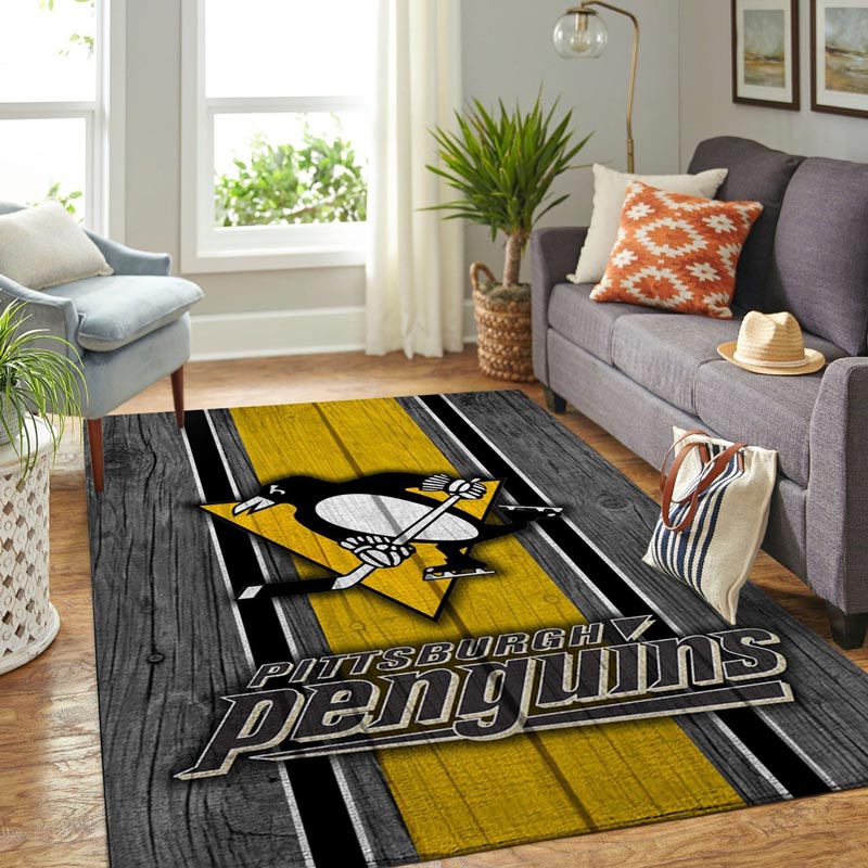 Pittsburgh Penguins Rug NHL Area Rug Bedroom Rug Indoor Outdoor Rug Rectangle Carpet
