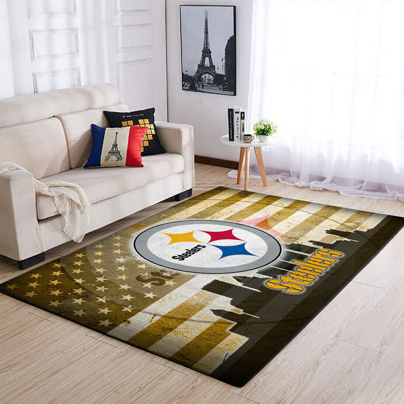Pittsburgh Steelers Rug NFL Area Rug Living Room Area Rug Outdoor Rugs Rectangle Carpet