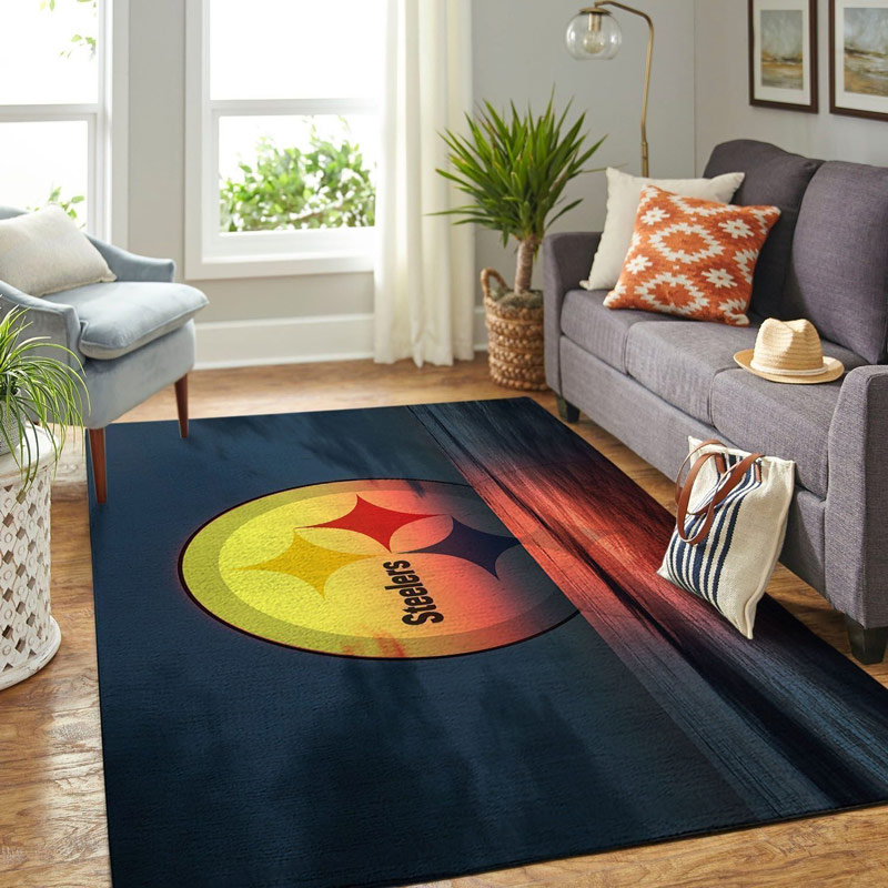 Pittsburgh Steelers Rug NFL Area Rug Dining Room Rug Indoor Outdoor Rug Rectangle Carpet