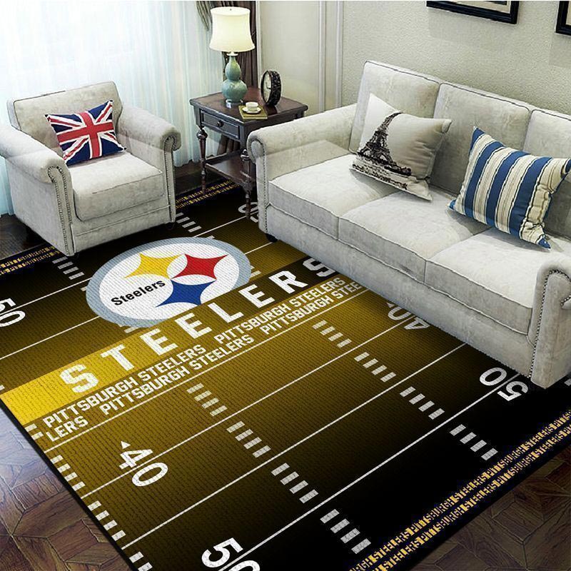 Pittsburgh Steelers Area Rug NFL Area Rug Living Room Area Rug Indoor Outdoor Rug Rectangle Carpet