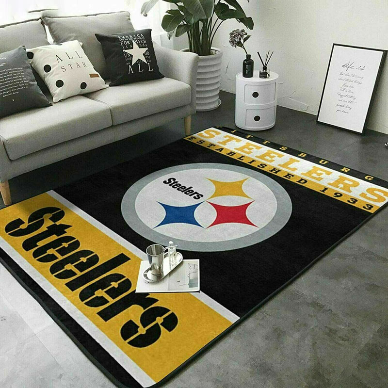 Pittsburgh Steelers Rug NFL Area Rug Bathroom Rug Indoor Outdoor Rugs Rectangle Carpet