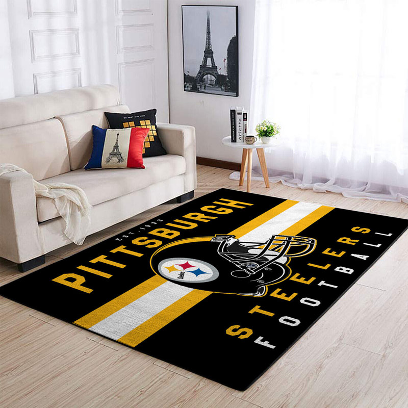 Pittsburgh Steelers Area Rug NFL Area Rug Bedroom Area Rug Indoor Outdoor Rug Rectangle Carpet
