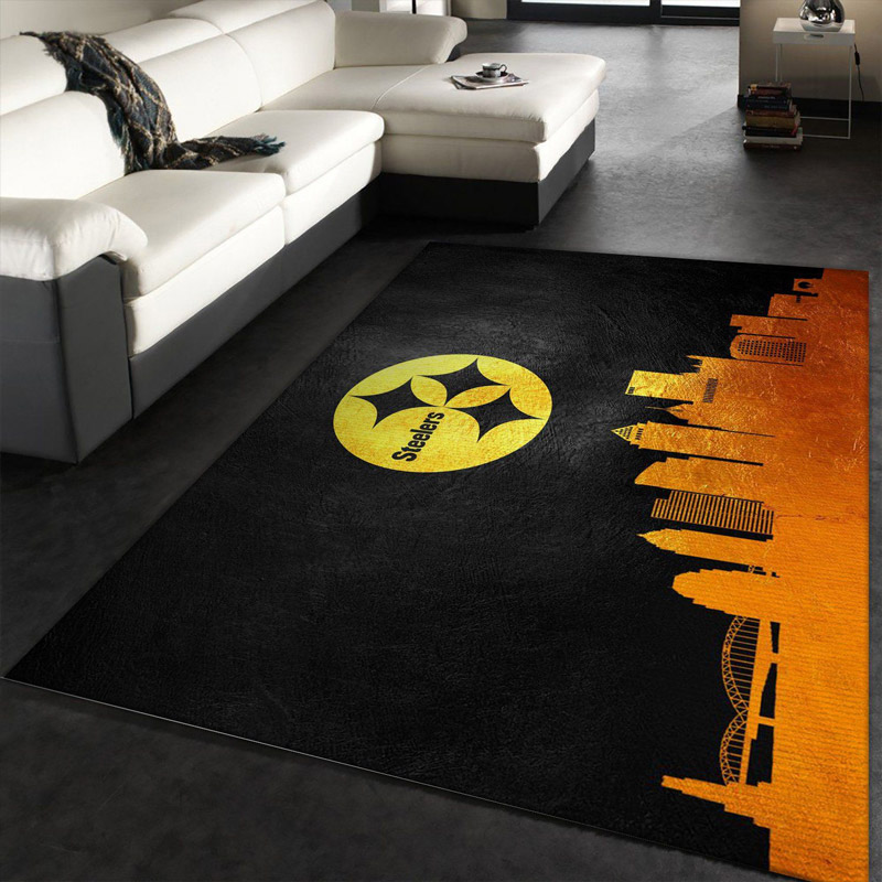 Pittsburgh Steelers Area Rug NFL Area Rug Dining Room Rug Outdoor Rugs Rectangle Carpet