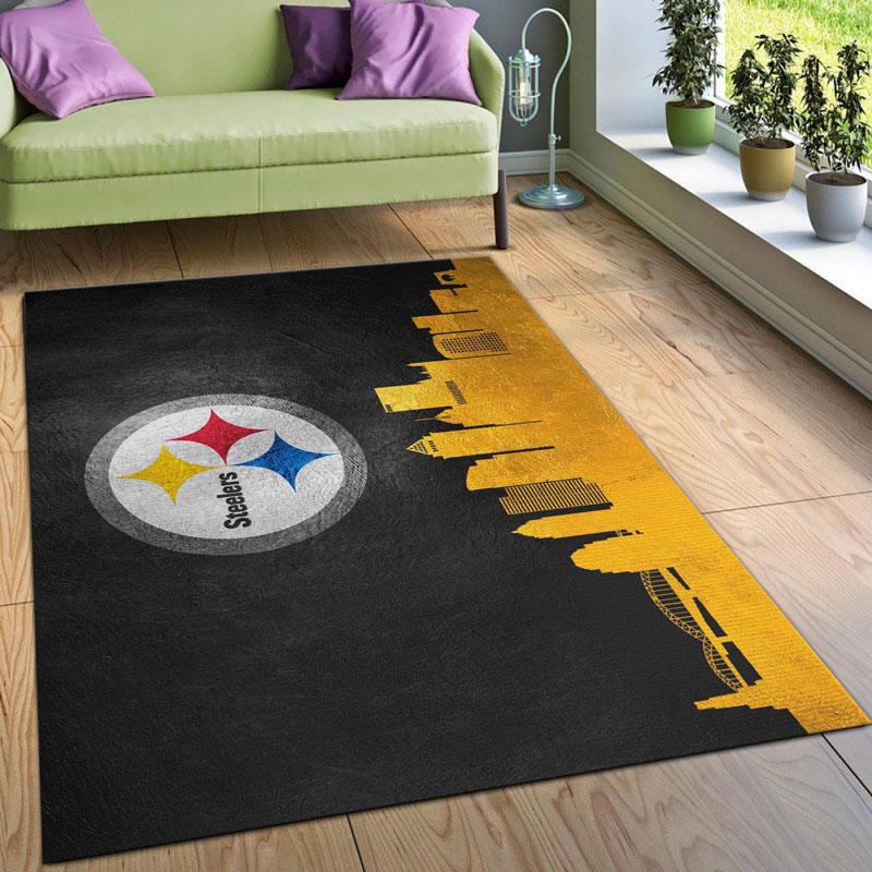 Pittsburgh Steelers Area Rug NFL Area Rug Dining Room Rugs Indoor Outdoor Rugs Rectangle Carpet