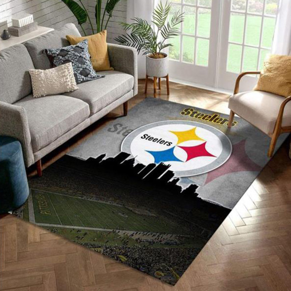 Pittsburgh Steelers Rug NFL Area Rug Dining Room Rug Outdoor Rug Rectangle Carpet