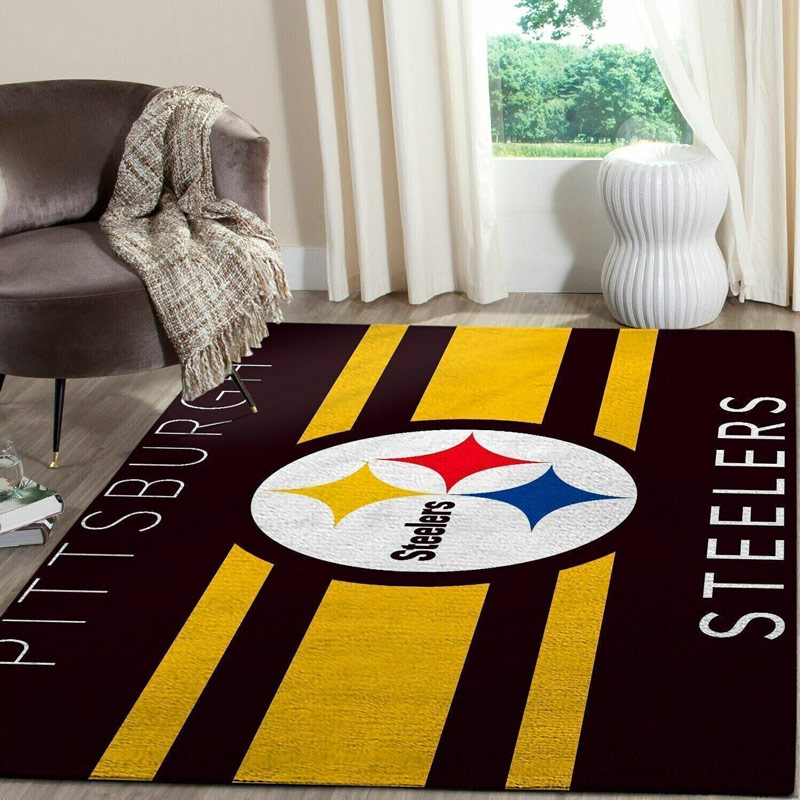 Pittsburgh Steelers Rug NFL Area Rug Living Room Area Rug Indoor Outdoor Rug Rectangle Carpet