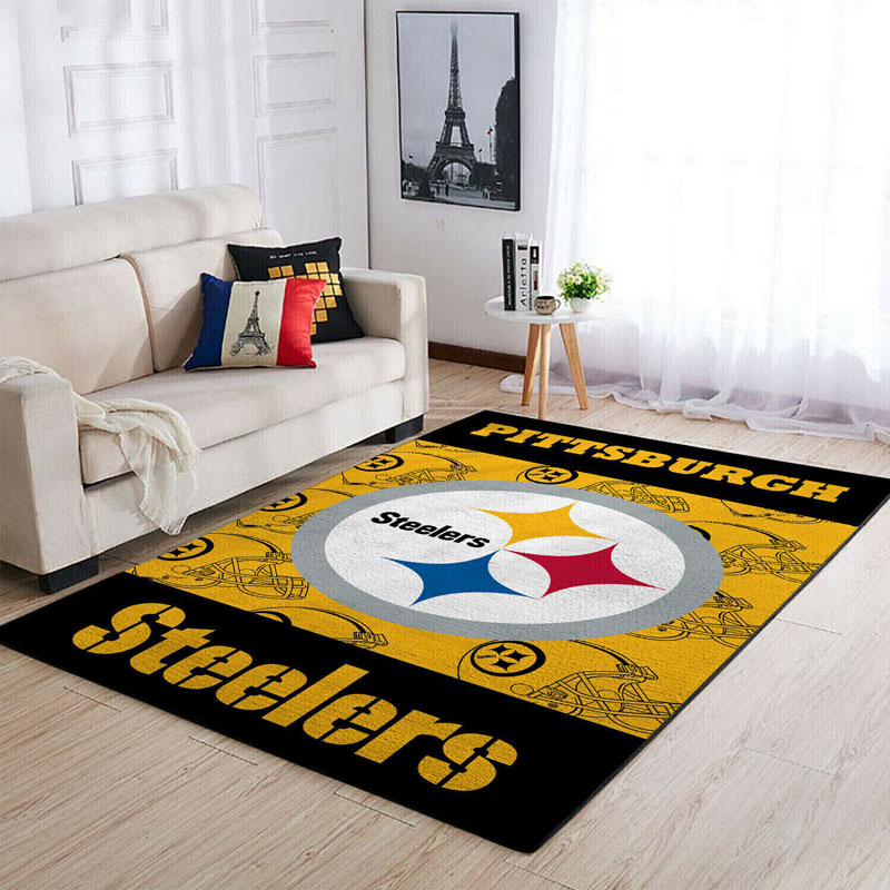Pittsburgh Steelers Area Rug NFL Area Rug Living Room Area Rug Indoor Outdoor Rug Rectangle Carpet