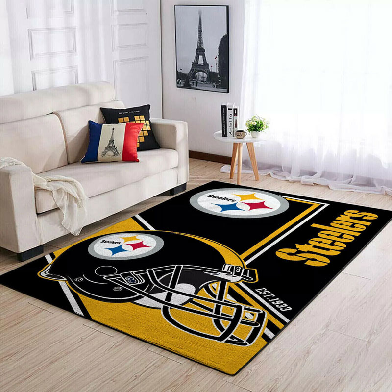 Pittsburgh Steelers Rug NFL Area Rug Dining Room Rugs Outdoor Rugs Rectangle Carpet