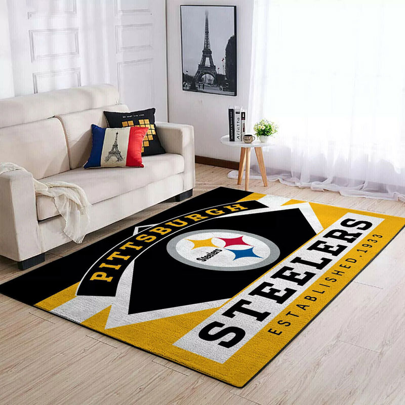 Pittsburgh Steelers Rug NFL Area Rug Dining Room Rugs Outdoor Rugs Rectangle Carpet