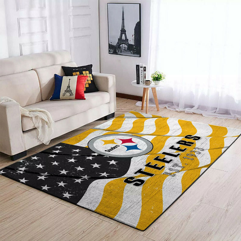 Pittsburgh Steelers Area Rug NFL Area Rug Bathroom Rug Indoor Outdoor Rug Rectangle Carpet