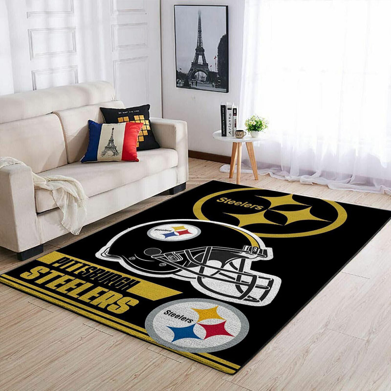 Pittsburgh Steelers Area Rug NFL Area Rug Dining Room Rug Outdoor Rug Rectangle Carpet