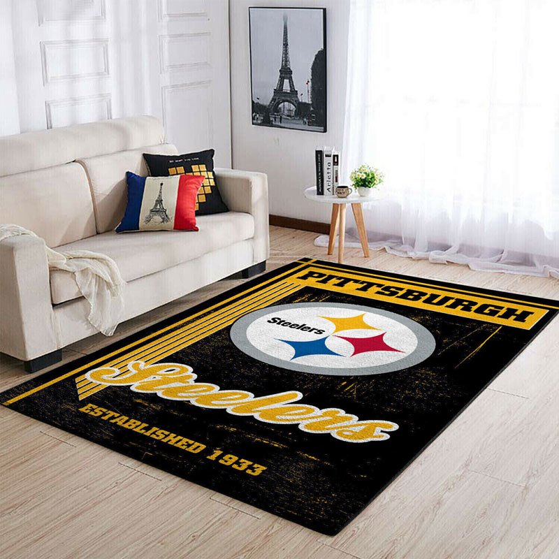 Pittsburgh Steelers Area Rug NFL Area Rug Kitchen Rug Outdoor Rug Rectangle Carpet