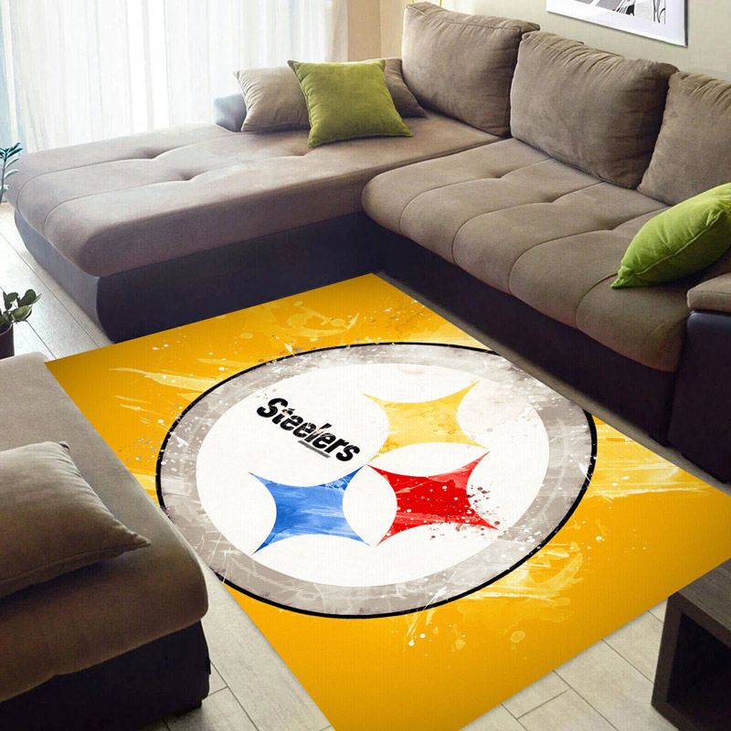 Pittsburgh Steelers Rug NFL Area Rug Dining Room Rug Indoor Outdoor Rug Rectangle Carpet
