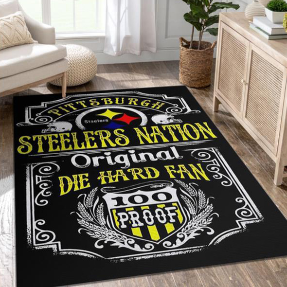 Pittsburgh Steelers Area Rug NFL Area Rug Living Room Area Rug Outdoor Rugs Rectangle Carpet