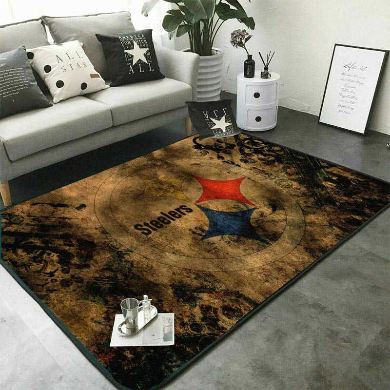 Pittsburgh Steelers Rug NFL Area Rug Living Room Rug Outdoor Rug Rectangle Carpet