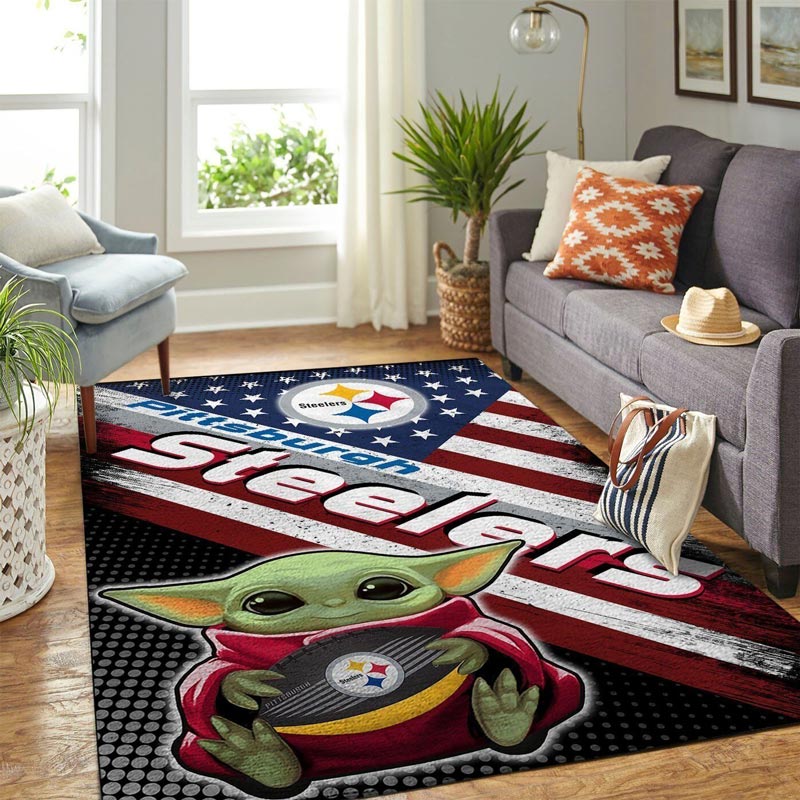 Pittsburgh Steelers Rug NFL Area Rug Bedroom Rug Indoor Rug Rectangle Carpet
