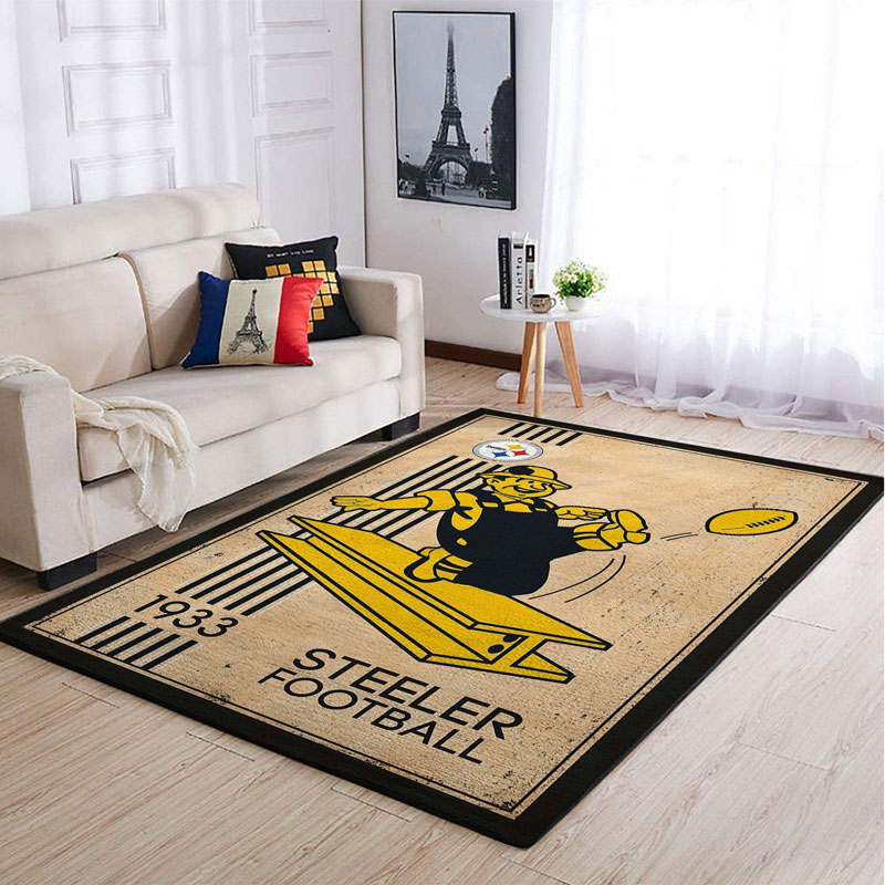 Pittsburgh Steelers Rug NFL Area Rug Living Room Rug Indoor Outdoor Rug Rectangle Carpet
