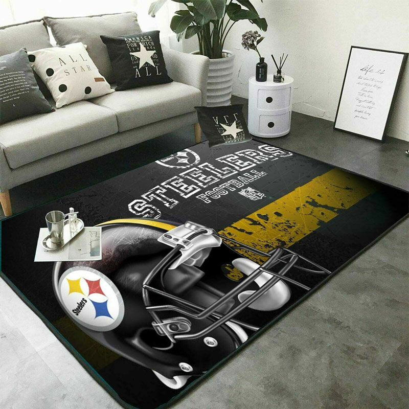 Pittsburgh Steelers Rug NFL Area Rug Bedroom Area Rug Outdoor Rugs Rectangle Carpet