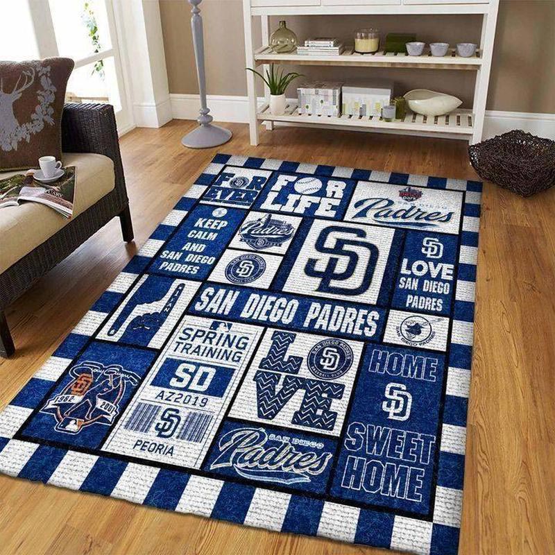 San Diego Padres Rug MLB Area Rug Dining Room Rugs Outdoor Rug Rectangle Carpet