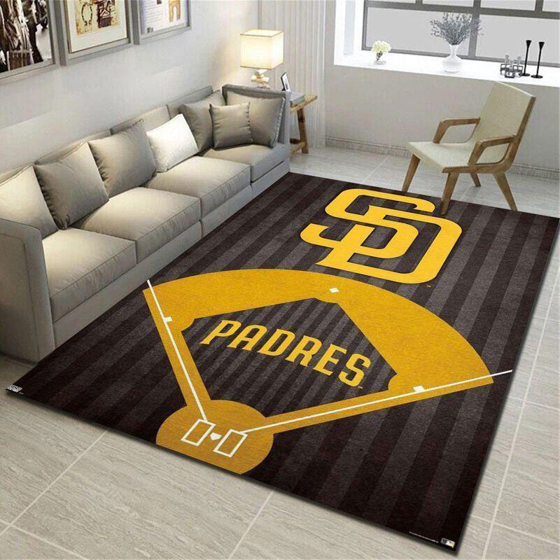 San Diego Padres Area Rug MLB Area Rug Dining Room Rugs Indoor Outdoor Rugs Rectangle Carpet