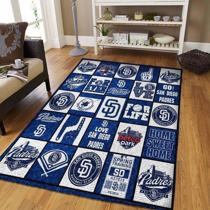 San Diego Padres Area Rug MLB Area Rug Kitchen Rug Indoor Outdoor Rug Rectangle Carpet