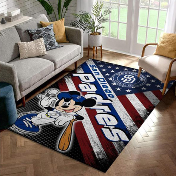 San Diego Padres Rug MLB Area Rug Dining Room Rug Outdoor Rugs Rectangle Carpet
