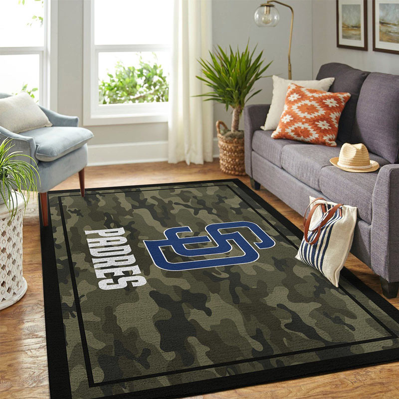 San Diego Padres Area Rug MLB Area Rug Bathroom Rugs Indoor Outdoor Rugs Rectangle Carpet
