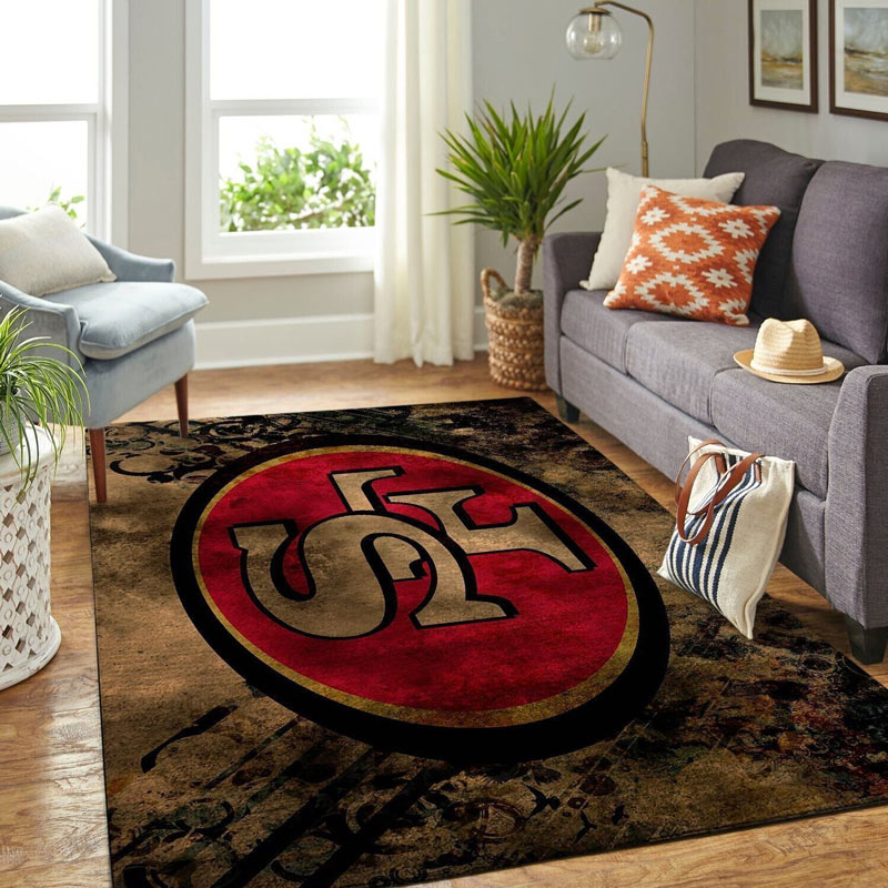 San Francisco 49ers Rug NFL Area Rug Bedroom Rug Outdoor Rug Rectangle Carpet
