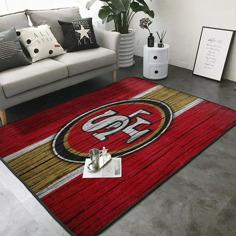 San Francisco 49ers Area Rug NFL Area Rug Dining Room Rugs Indoor Outdoor Rugs Rectangle Carpet