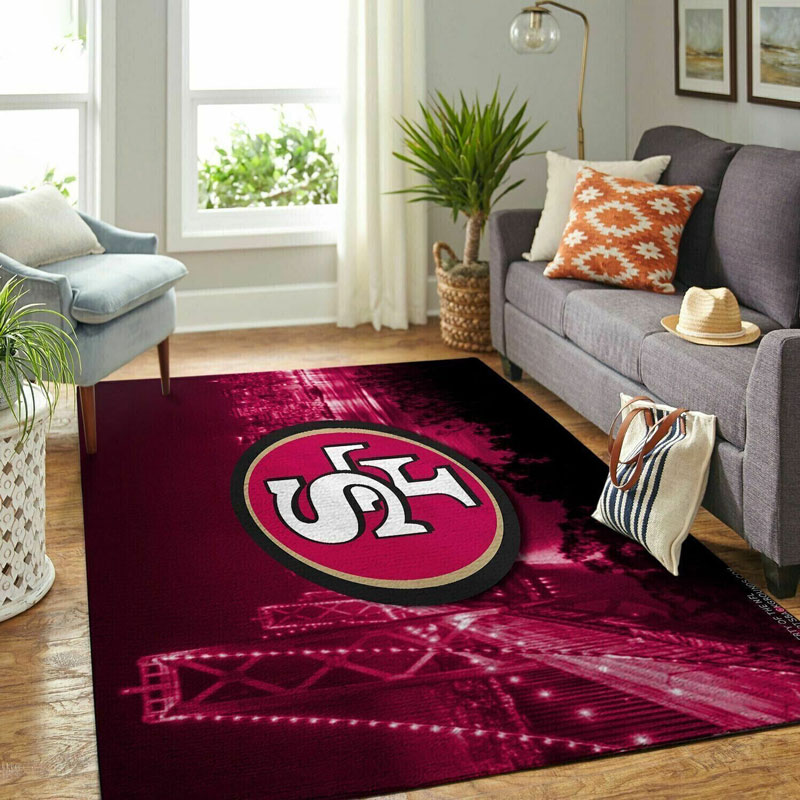 San Francisco 49ers Rug NFL Area Rug Kitchen Rug Indoor Outdoor Rug Rectangle Carpet