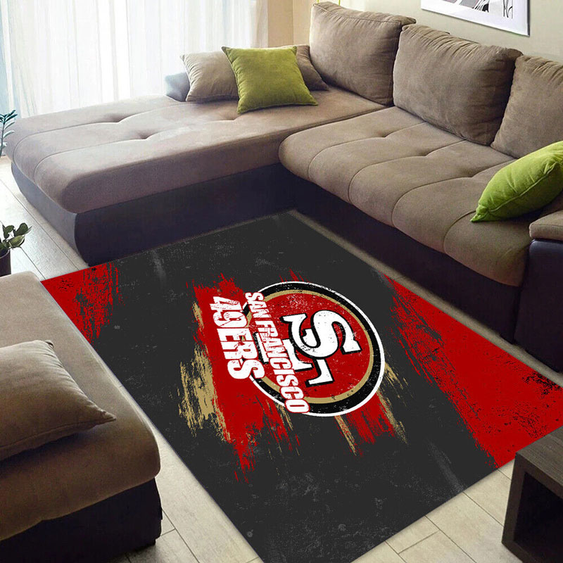 San Francisco 49ers Area Rug NFL Area Rug Dining Room Rug Outdoor Rug Rectangle Carpet