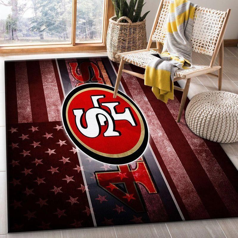 San Francisco 49ers Area Rug NFL Area Rug Bathroom Rug Indoor Rug Rectangle Carpet
